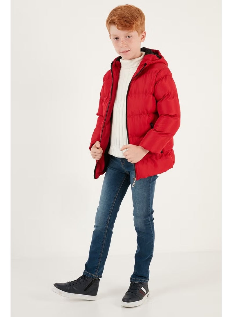 Lela Plush Lined Hooded Winter Coat with Pockets Boys' Coat 5761911 - Image 2